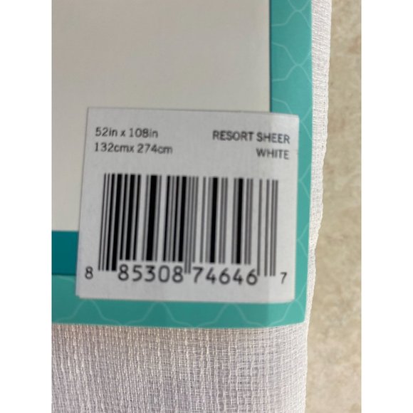 Waverley Sun Shade One Resort Sheer  Grommet Panel  52"x 108" NEW Without Packag - Picture 2 of 4